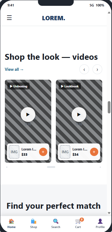 Recommended mockup - Add CTA for featured products to UGC Videos