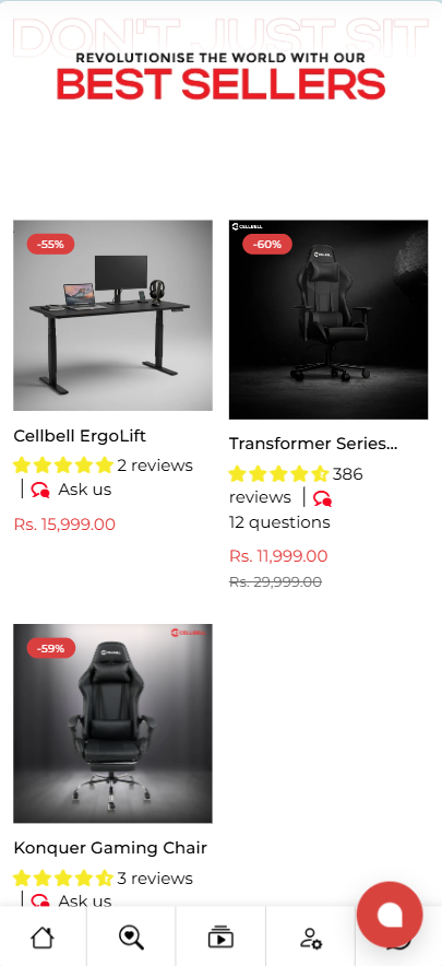 CellBell current state - Add CTA and swatches to Best Sellers and products on Homepage