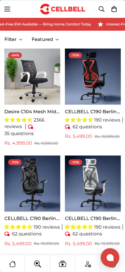 CellBell current state - Add Categories to Collection Page to navigate better