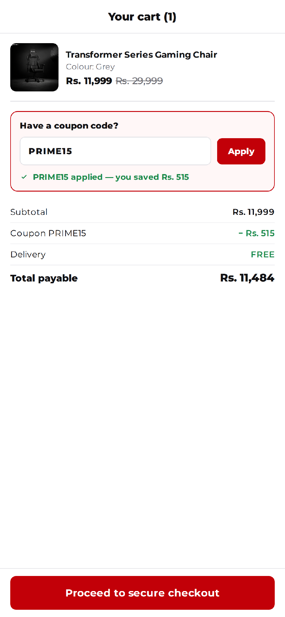 Recommended mockup - Add a coupon-code field to the cart